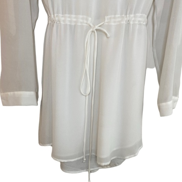 Naked Zebra White Mini Long Roll Tab Sleeve Dress Women Size L - Picture 4 of 7